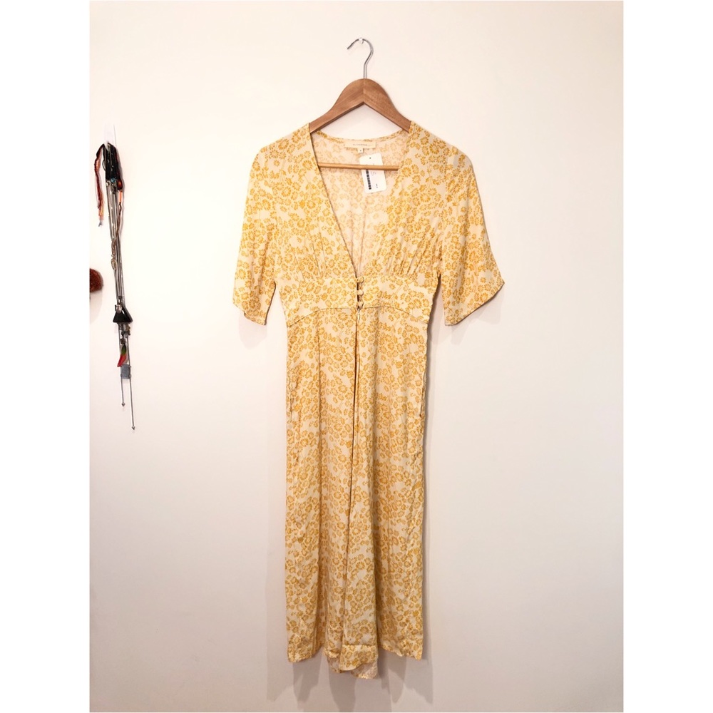 White and yellow floral patterned Jumpsuit | S